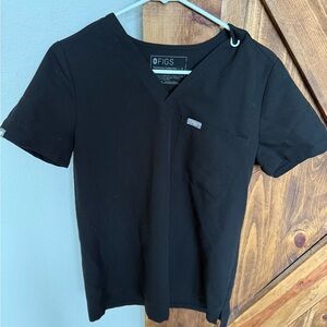 Figs Technical Collection Black Scrub Top and Scrub Pants